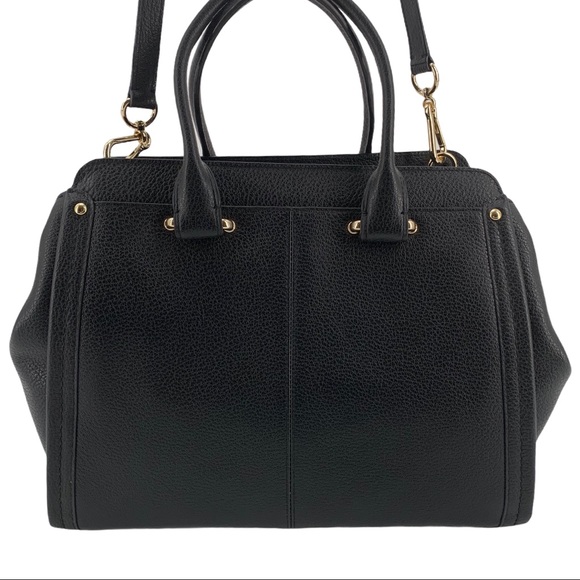 NWT COACH BLACK LEATHER SATCHEL WITH GOLD HARDWARE - Picture 9 of 14